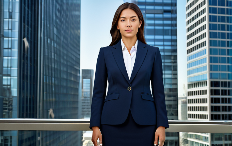 Professional Portrait**
"A confident businesswoman in a tailored navy blue suit, standing in front of a modern skyscraper, fully clothed, appropriate attire, safe for work, perfect anatomy, natural proportions, professional headshot, high resolution, sharp focus, daytime lighting, professional."
**